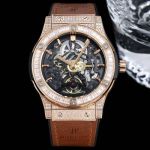 Swiss Made HUBLOT Big Bang with Diamonds Limited Edition  Skeleton Pave-Diamond Rose Gold Watch